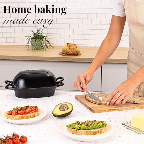 Dutch Oven For Sourdough Bread Baking (24cm x 16cm / Black)