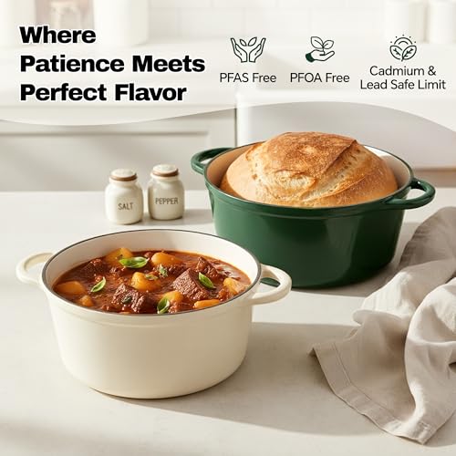 6 Quart Dutch Oven Pot with Lid (6 QT / Green)