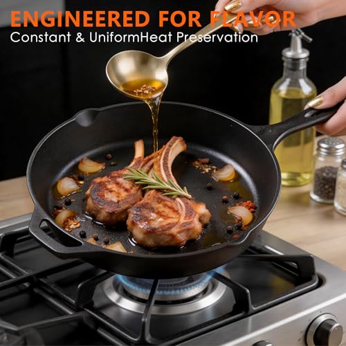 6 Piece Pre Seasoned Cast Iron Cookware Set