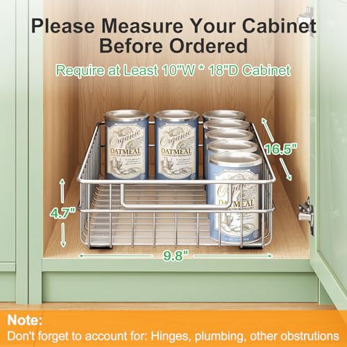 Pull out Cabinet Organizer ((9.8"W x 16.5"D x 4.7"H))