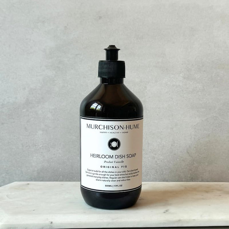 Murchison-Hume Dishwashing Soap, 17 fl oz - Original Fig Mild Dish Soap, Non-Toxic, Cuts Grease, Gentle on Hands, Biodegradable, Sulfate-Free, Sustainable, Counter Worthy Design