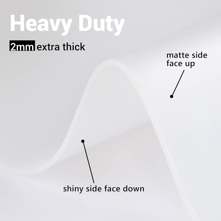 Ewen 35.6x23.5in 2mm Silicone Mats for Kitchen Counter, Thick Heat Resistant Silicone Mat, Extra Large Non-Stick Pastry Mat Glass Top Stove Cover Countertop Protector for Baking Coffee Bar Translucent