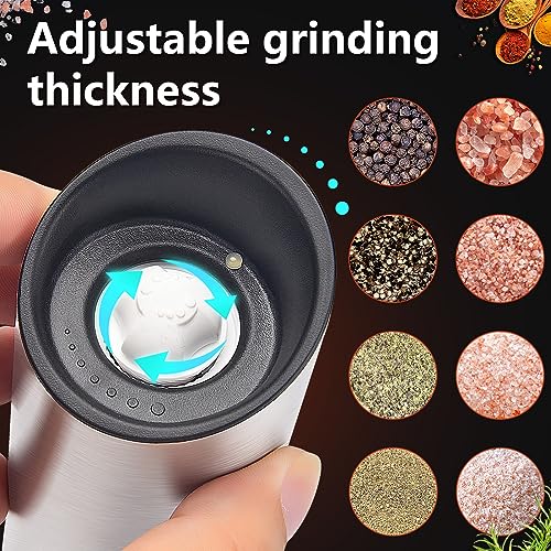 Electric Salt and Pepper Grinder Set (silvery white)