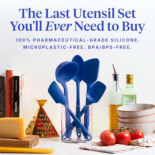 5 Piece Silicone Kitchen Utensils Set (Royal Blue / 5 - Piece Set)