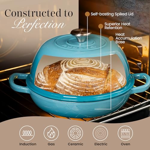 Enamelled Cast Iron Dutch Oven Pot (Light Blue)