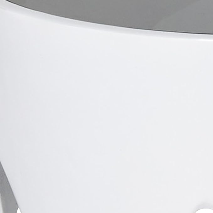 Deco 79 Aluminum Metal Side End Accent Table Drip End Table with Melting Designed Body and Black Shaded Tabletop, Side Table 16" x 16" x 25", White