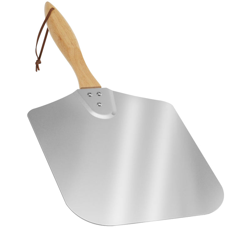 Kitchen Supply Aluminum Pizza Peel with Wooden Handle 12 Inch x 14 Inch