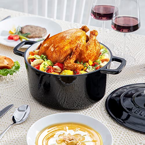 6 QT Enameled Cast Iron Dutch Oven Pot with Lid
