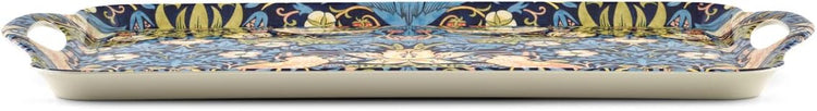 Pimpernel Morris & Co Strawberry Thief Blue Tray with Handles - Decorative Melamine Serving Tray for Afternoon Tea, Coffee Table Display, Garden Party Entertaining, Charcuterie Board, Gifting