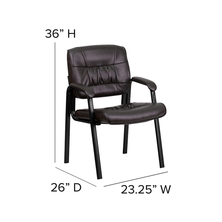 Haeger LeatherSoft Tufted Executive Reception Chair with Padded Armrests
