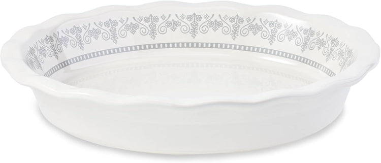 Ceramic Pie Pans for Baking, 9 Inch Porcelain Pie Pan Pie Dish, Round Pie Plate for Apple Pie, Quiche, Pot Pies, Tart(White)