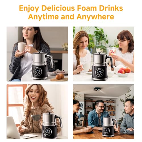 6-in-1 Electric Milk Frother and Steamer, Large Capacity Foam Maker