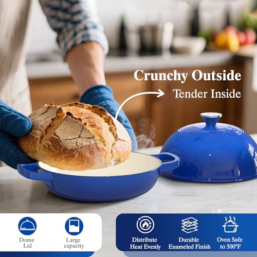 Enamelled Cast Iron Dutch Oven Pot (Blue)