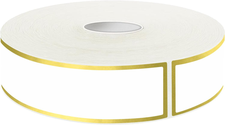 500 Golden Border Removable Freezer Labels Water Oil Resistant with Perforation Line for Food Containers Jars Pantry Organization (Ink Quick-Dry,1” x 3”)