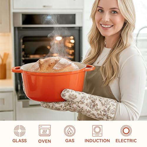 4.5 Quart Dutch Oven Pot with Lid (4.5 QT / Orange)