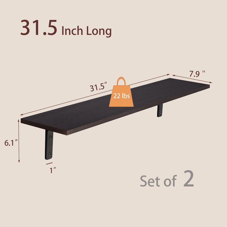 Long Wall Shelves (2 Count)