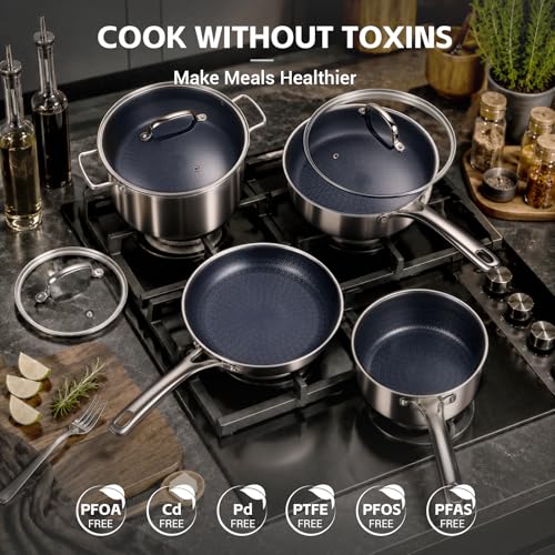 17 Pcs Pots and Pans Set Non Stick