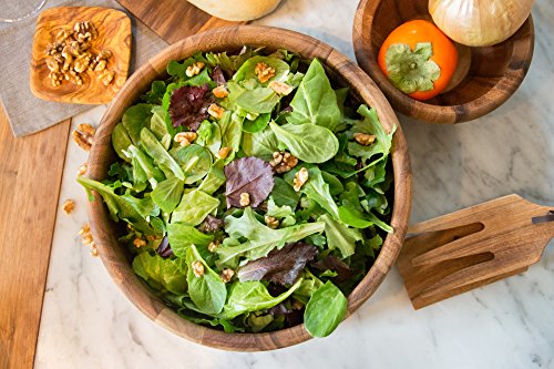 Acacia Wood Salad Bowl (12" Large Petaluma Salad Bowl)
