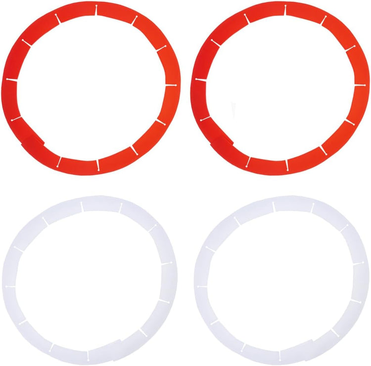 Adjustable Pie Crust Shields, Silicone Baking Protectors, Cover Ring Tools Fits 8-11.4 Inch Pies, Baking Pie Pizza Crust Shield Protector Cover for Edges (Red 2 + Transparent 2)