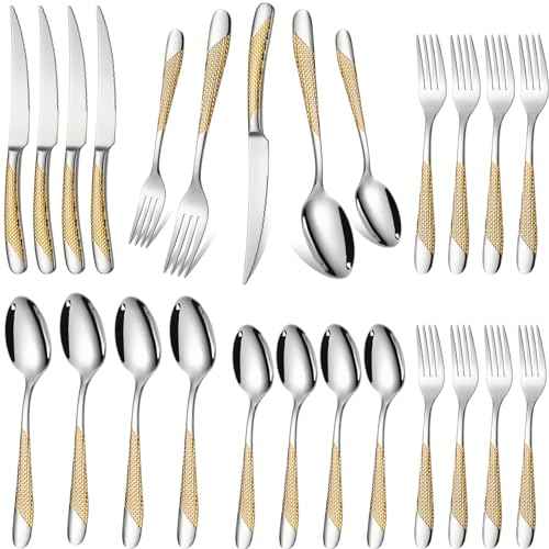 Silverware Set of 20 Stainless Steel Flatware Set Service for 4 (40 Count)