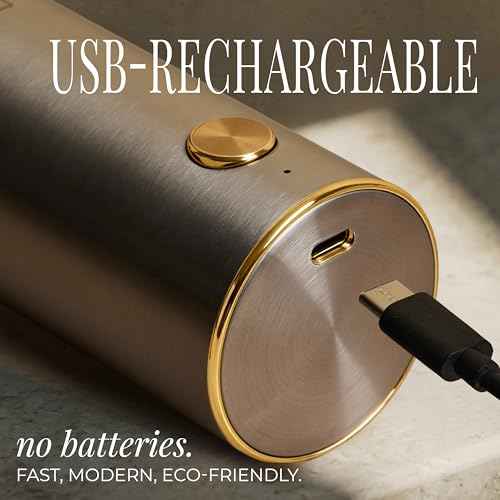 Electric Salt and Pepper Grinder Set Rechargeable (Silver)