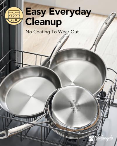 8 Inch Tri ply Stainless Steel Frying Pan with Lid