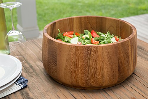 Acacia Wood Salad Bowl (12.5" Tulip Salad Bowl)