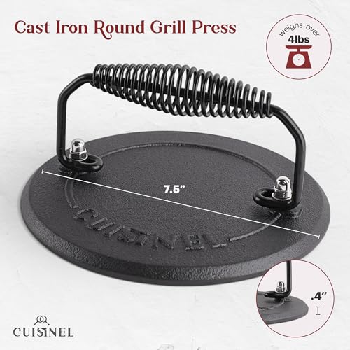 Cast Iron Skillet + Grill Press + Scraper Set (Skillet + Grill Press / 12")