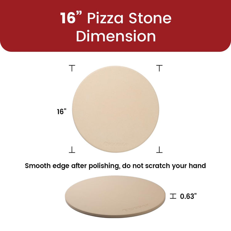 K ROCKSHEAT Pizza Stone Round 16 Inch for Grill and Oven