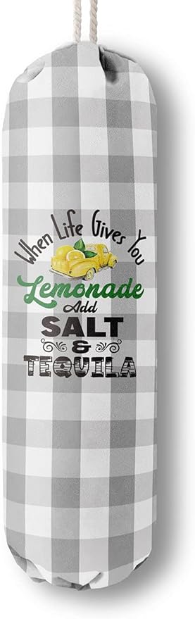 Grocery Bags Holder Organizer for Shopping Bags,Wall Mount Plastic Bags Storage Container Dispensers,Lemons Add Sal, Gift for Women Mother Grandmother Friend