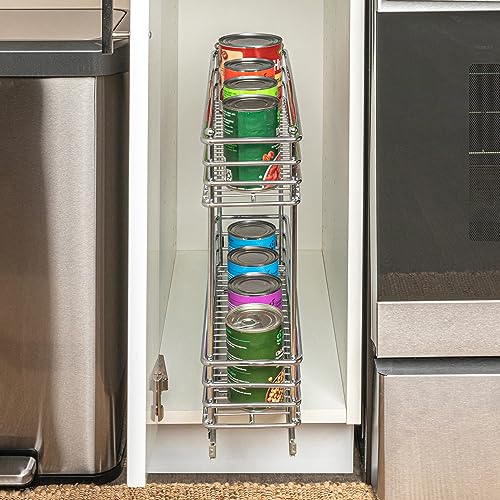 Chrome 2 Tier Sliding Cabinet Organizer (2-Tier / 5" - Extended)