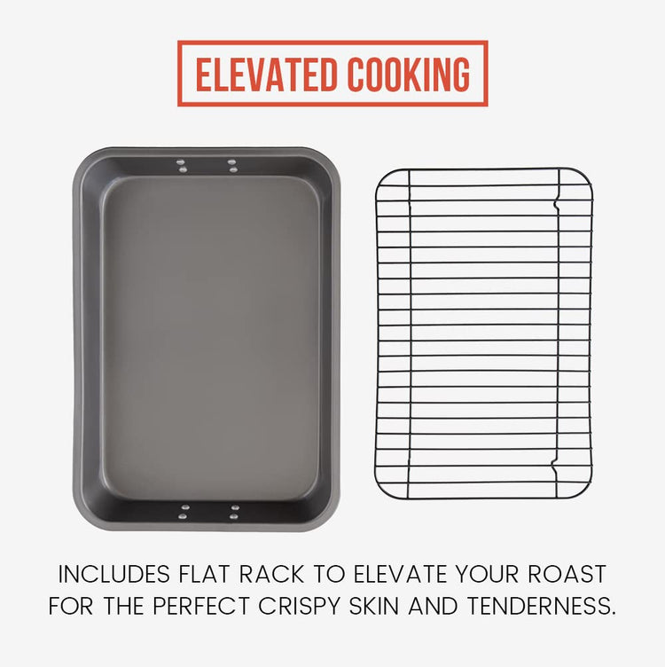 Nonstick Carbon Steel Large Roasting Pan with Rack