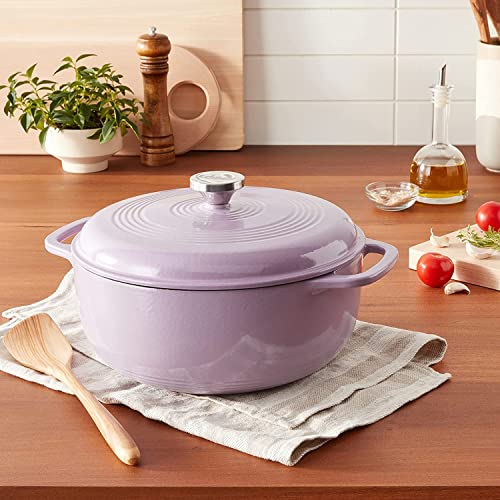 7.5 Quart Enameled Cast Iron Oval Dutch Oven with Lid