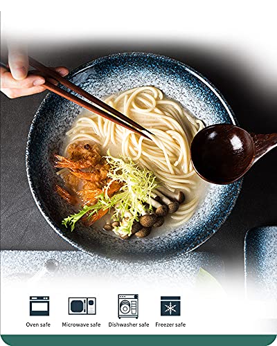 Ceramic Japanese Ramen Bowls (Blue)