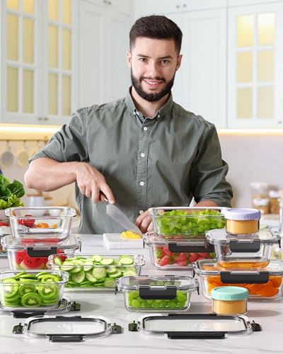 40 PCS Glass Food Storage Containers with Lids (40 PCS)