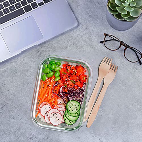 24 Pieces Glass Food Storage Containers Set (Blue / 12 Pack)