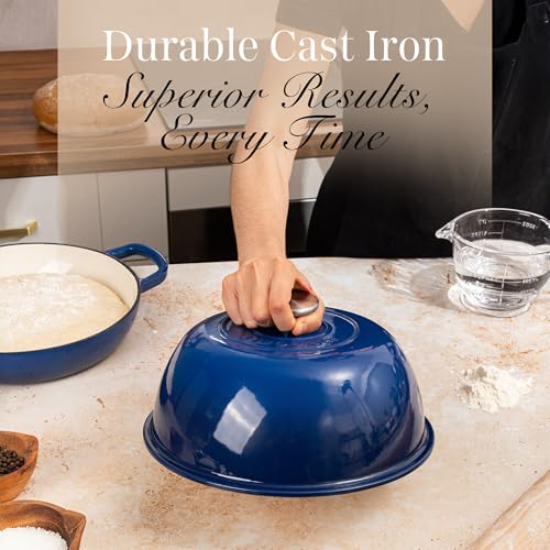 Enamelled Cast Iron Dutch Oven Pot (Dark Blue)