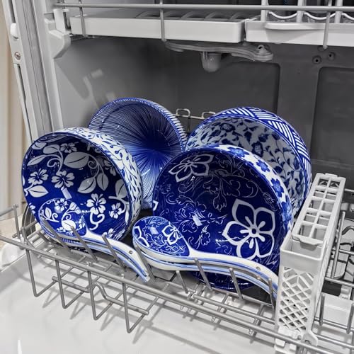 28Oz Ceramic Soup Ramen Bowl Set of 6 with Spoon Gift Box (6in-Bowls Set-6)
