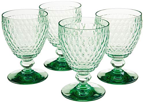 Boston Green Crystal Goblets (4 Count)