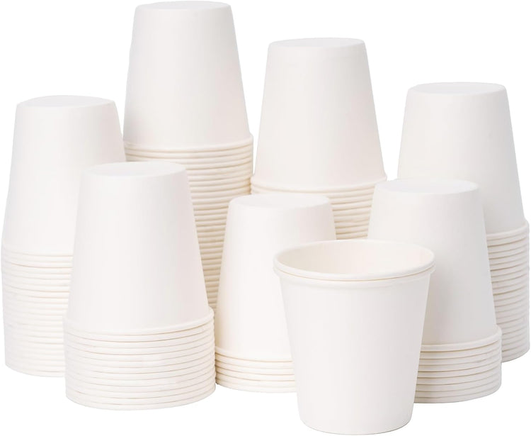 YEEHAW 3 oz 300 Pack Disposable Paper Coffee Bathroom Cups, Small White Mouthwash Cup for Bathroom