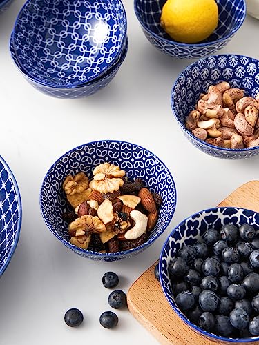 Small Dessert Bowls Set of 6 (Vintage Blue / 10 OZ)