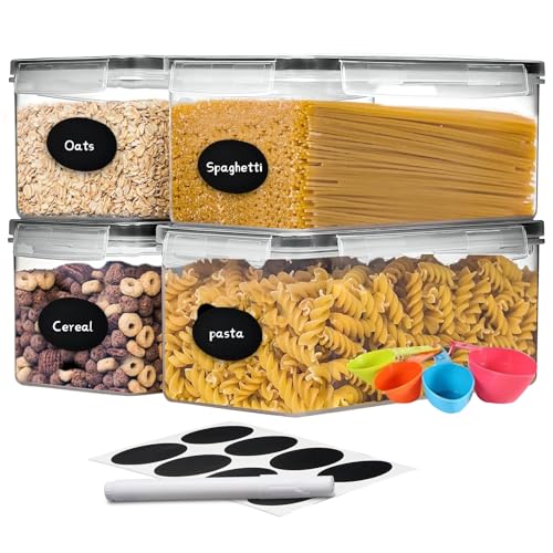 4pc 3.2L Large Airtight Plastic Canisters with Lids (4 pcs(3.2L))