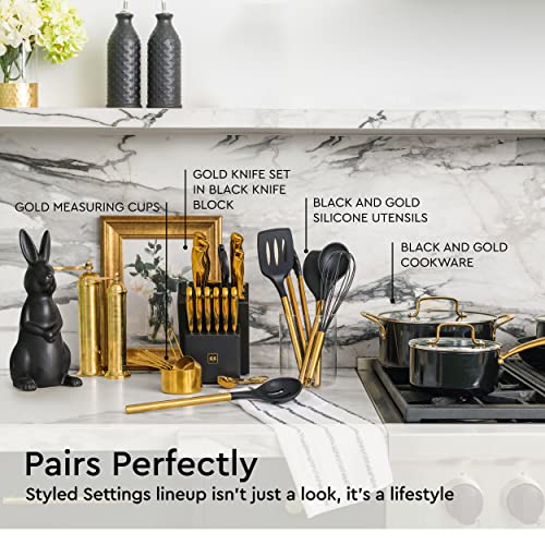 Black and Gold Kitchen Utensils Set (Black & Gold)