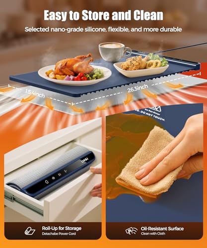 Warming Mat for Food (Dark Blue / 26x15 Inch)