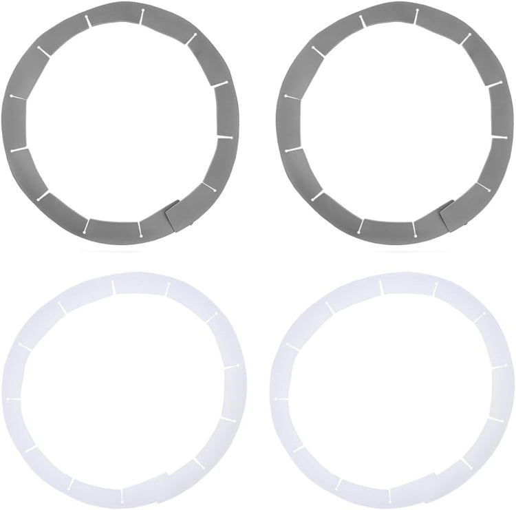 Adjustable Pie Crust Shields, Silicone Baking Protectors, Cover Ring Tools Fits 8-11.4 Inch Pies, Baking Pie Pizza Crust Shield Protector Cover for Edges (Grey 2 + Transparent 2)