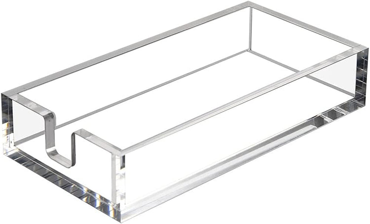 HIIMIEI Acrylic Napkin Holder for Bathroom, Acrylic Guest Towel Holder, Bathroom Napkins Guest Disposable Holder, Hand Towel Tray for Kitchen, Parties, Weddings, Party, Hotel, Restaurant(Clear)