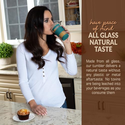 Double Wall Glass Tumbler (Cyan)