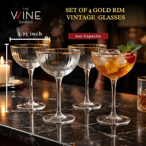 Gold Rim Vintage Coupe Martini