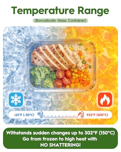 40 Piece Glass Food Storage Containers with Airtight Lids