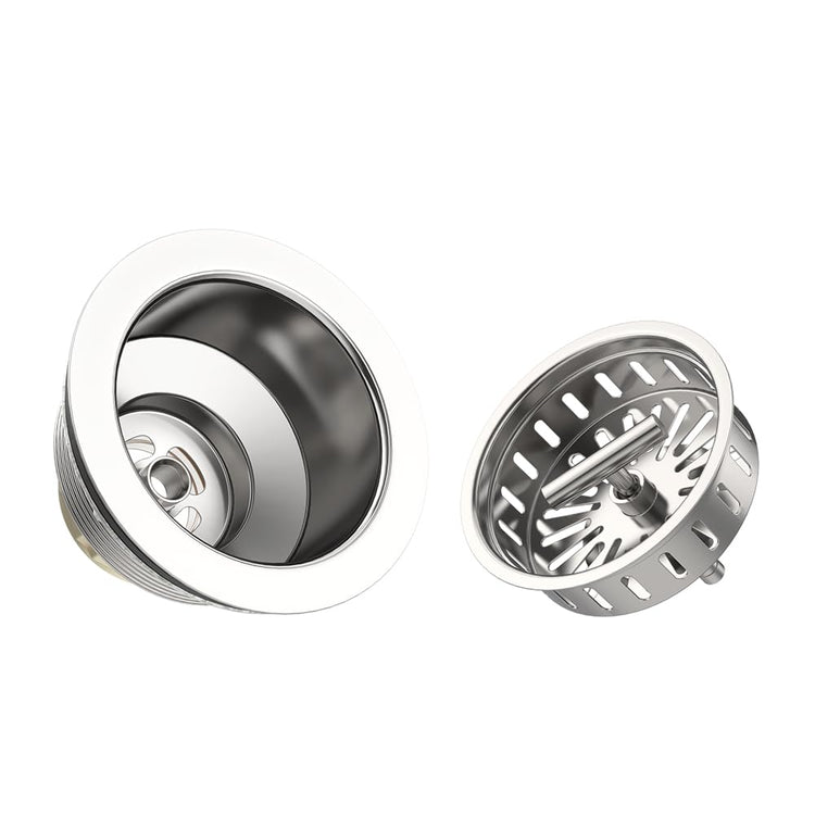 3-1/2 Inch Kitchen Sink Drain Strainer Assembly Made by All Stainless Steel with Strainer Basket/Drain Stopper, Replacement for Standard Commercial Drains